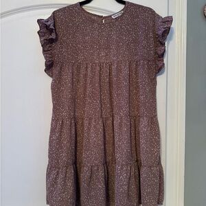 Purple Ruffle Sleeve Women’s Dress